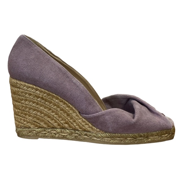 CASTANER Purple Espadrille Peeptoe Wedge Heels 9 - Picture 2 of 14